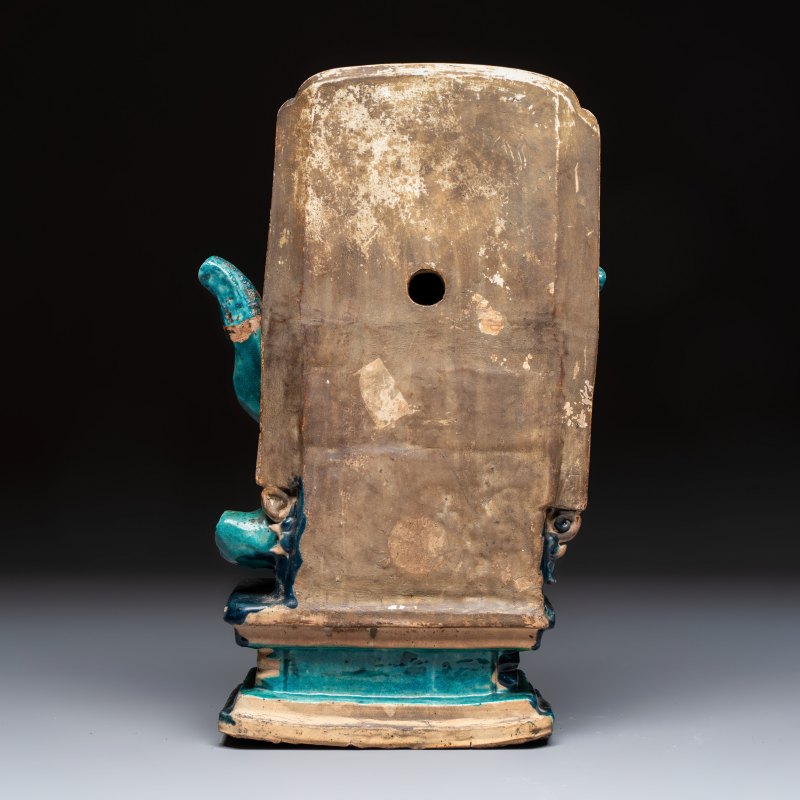 A Chinese Fahua-glazed stoneware model of Zhenwu - 图4