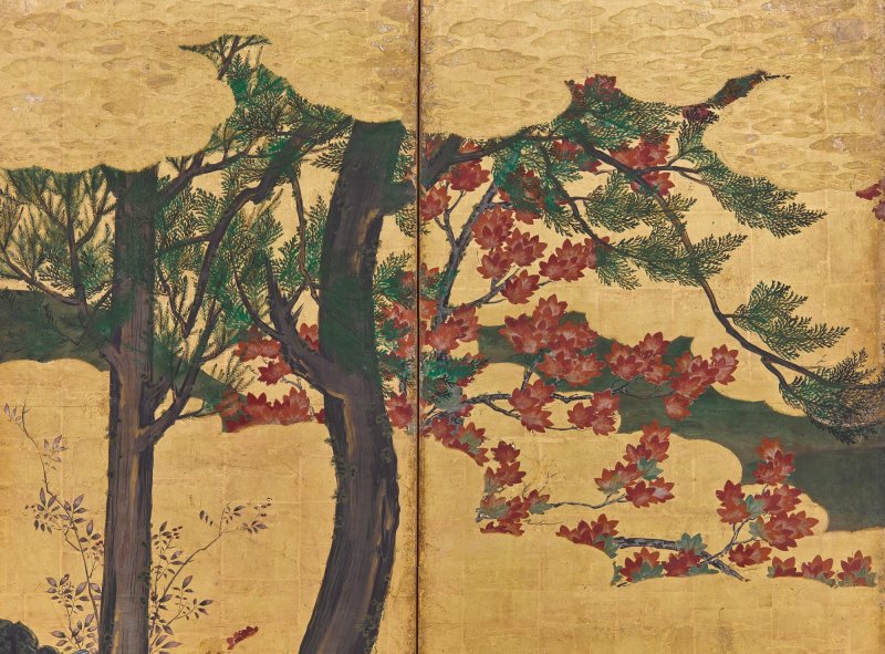 Attributed to the Kano school, Birds and flowers in spring and autumn, Momoyama – Edo period, early 17th century | 狩野派　春秋花鳥図屏風　桃山～江戸時代初期　17世紀初頭 - 图8