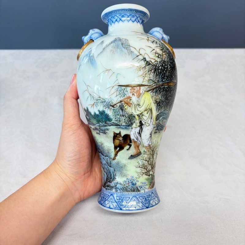 漁樵耕讀 | A set of four Chinese famille rose 'Yu Qiao Geng Du 漁樵耕讀' vases - 图50