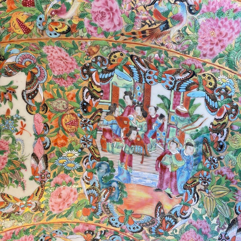 A massive Chinese Canton export famille rose punch bowl with narrative design - 图22