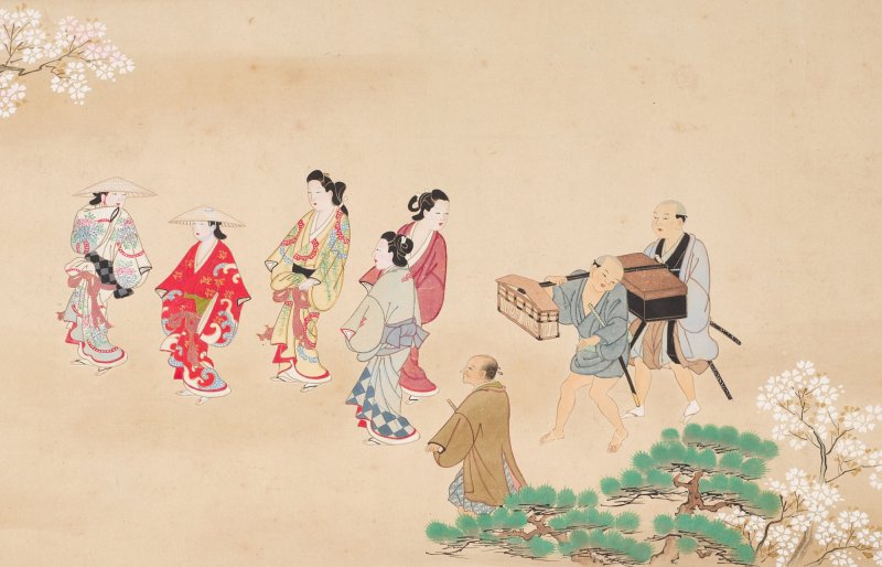Tamura Suio (fl. 1681-1736), Cherry blossom viewing and pleasure boats, Edo period, early 18th century | 田村水鷗　花見舟遊図巻　江戸時代中期　18世紀前半 - 图8