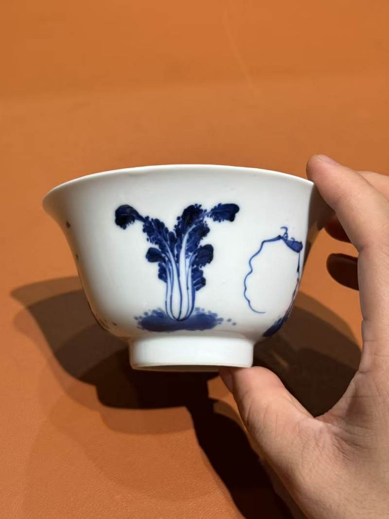 清康熙 青花百财图碗 - 图2
