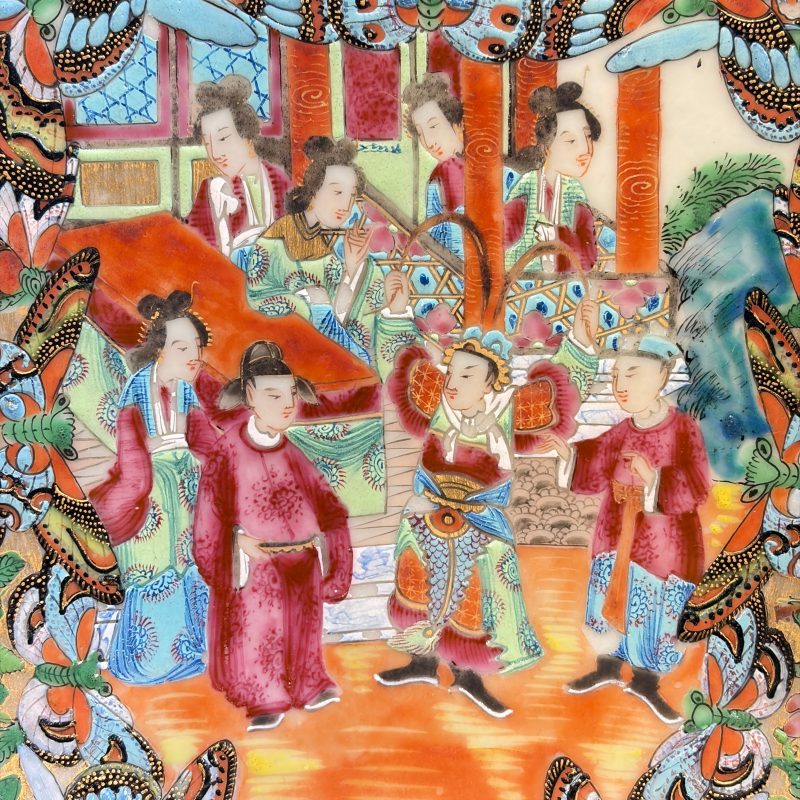 A massive Chinese Canton export famille rose punch bowl with narrative design - 图25