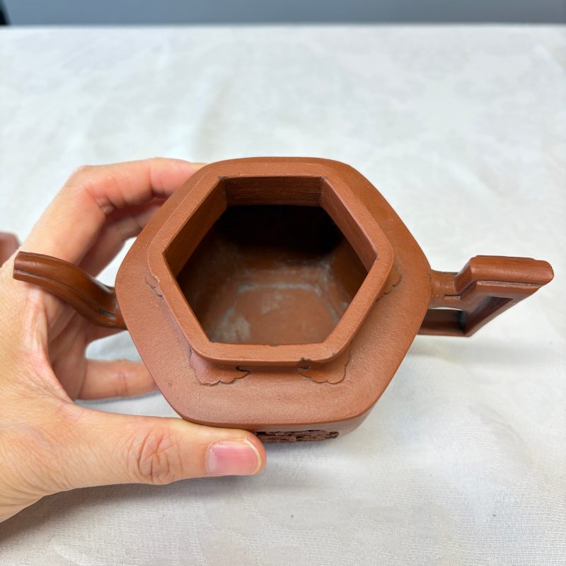 A Chinese Yixing stoneware openworked double-walled teapot and cover with floral design - 图22