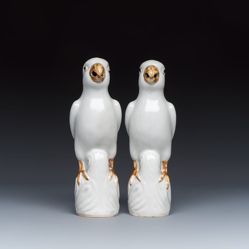 Three pairs of Chinese white-glazed birds - 图8