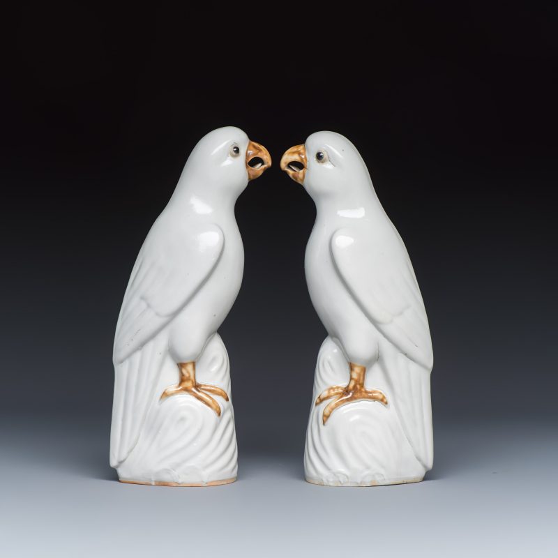 Three pairs of Chinese white-glazed birds - 图9