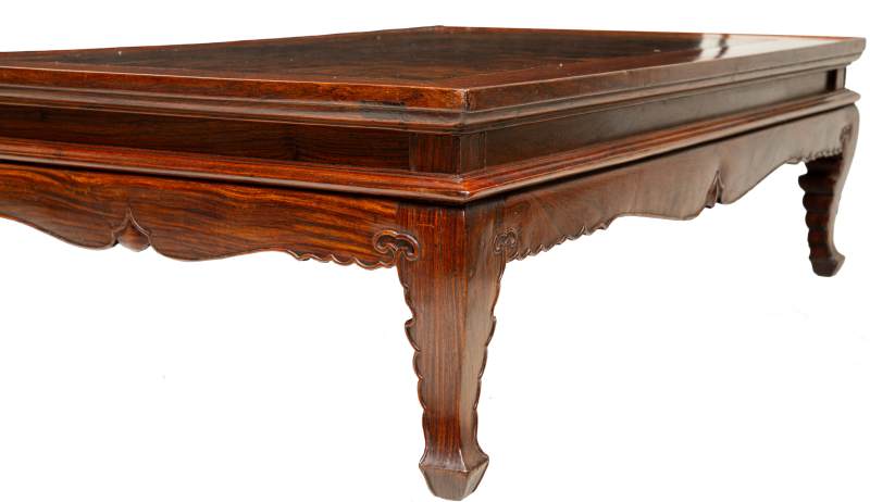 A burlwood-inset huanghuali low table, Kangzhuo - 图5