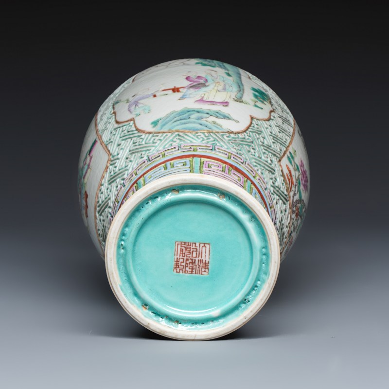 王羲之 | A Chinese famille rose 'Wang Xizhi 王羲之' vase - 图7