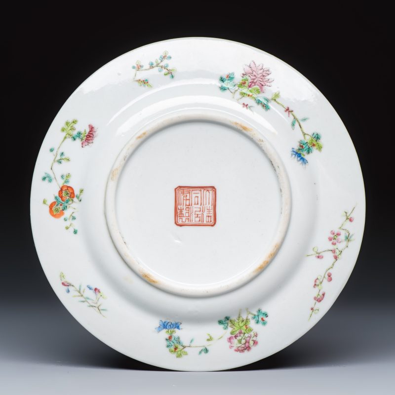 A Chinese famille rose 'Twelve Flower Goddesses' plate - 图2