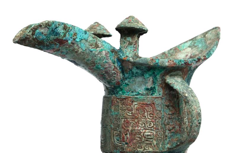An archaic inscribed bronze ritual wine vessel, Jue - 图7