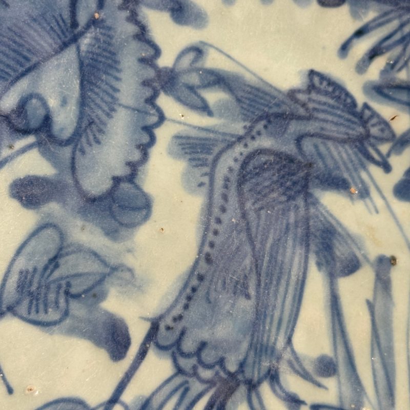 A Chinese Swatow blue and white 'Phoenix' dish - 图11