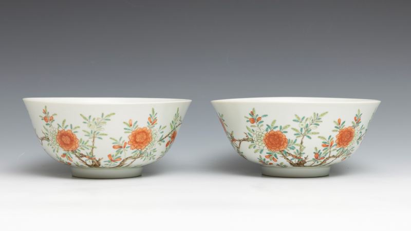 A pair of famille rose 'peony' bowls, Daoguang mark and of the period (1821-1850) - 图3