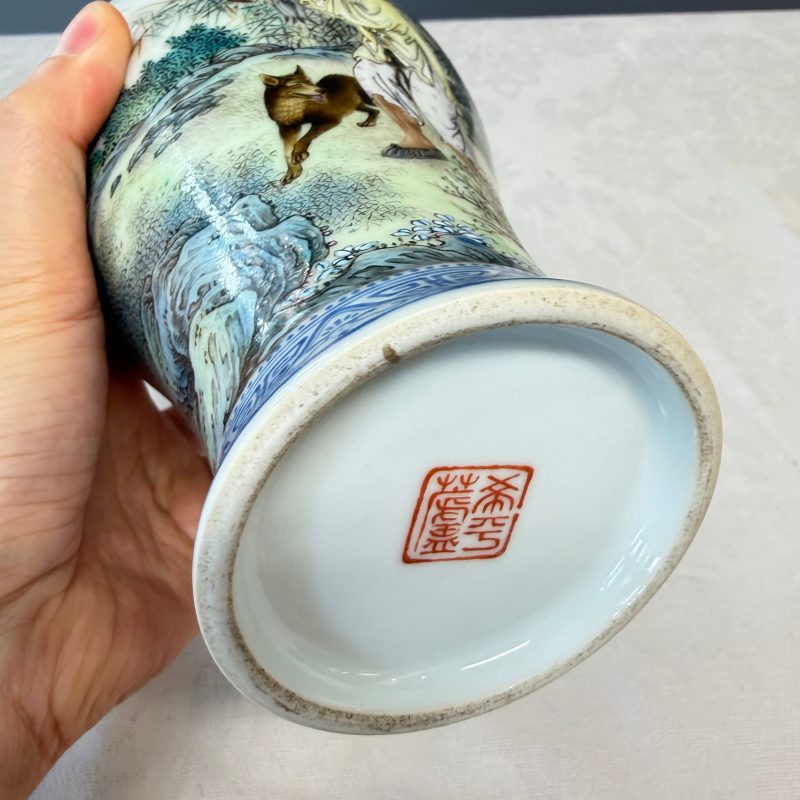 漁樵耕讀 | A set of four Chinese famille rose 'Yu Qiao Geng Du 漁樵耕讀' vases - 图61