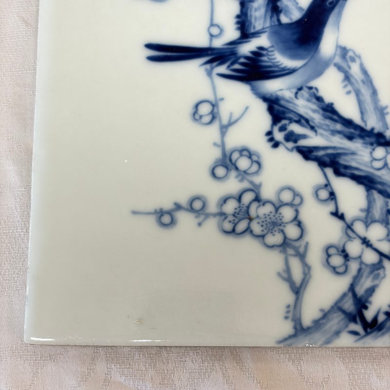 王步 | A Chinese blue and white 'Birds Among Flowering Branches' plaque after Wang Bu 王步 - 图6