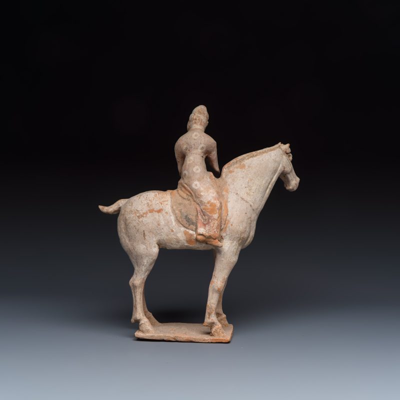 Two Chinese painted pottery 'Horserider' groups - 图4