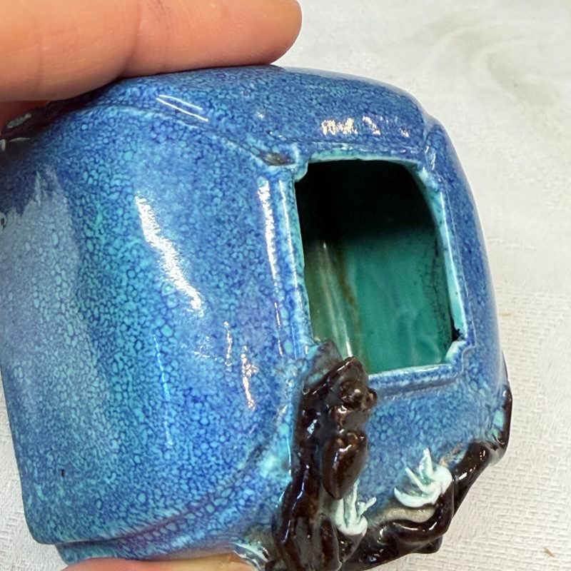 A Chinese robin’s egg-glazed 'Chilong' square brush pot and a brush washer - 图24