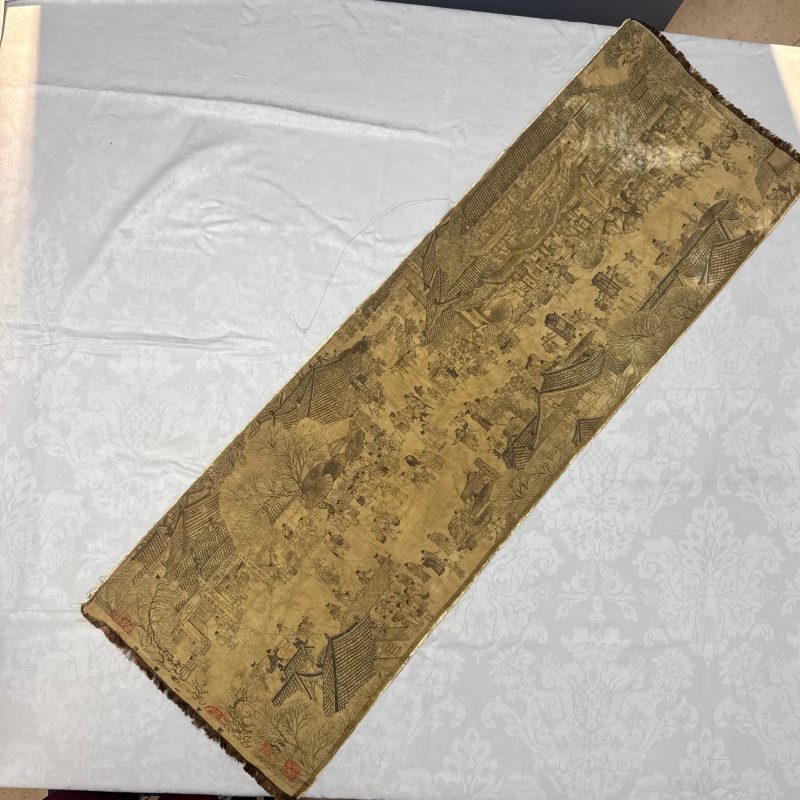 清明上河圖 | A Chinese brocade 'Qing Ming Shang He Tu 清明上河圖' panel - 图3