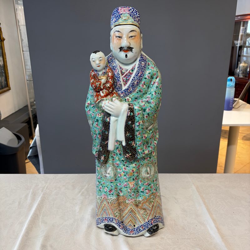 A large Chinese famille rose figure of Fu Xing - 图8