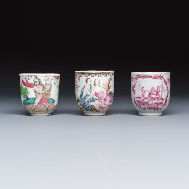 Three fine Chinese famille rose export porcelain cups - 图6