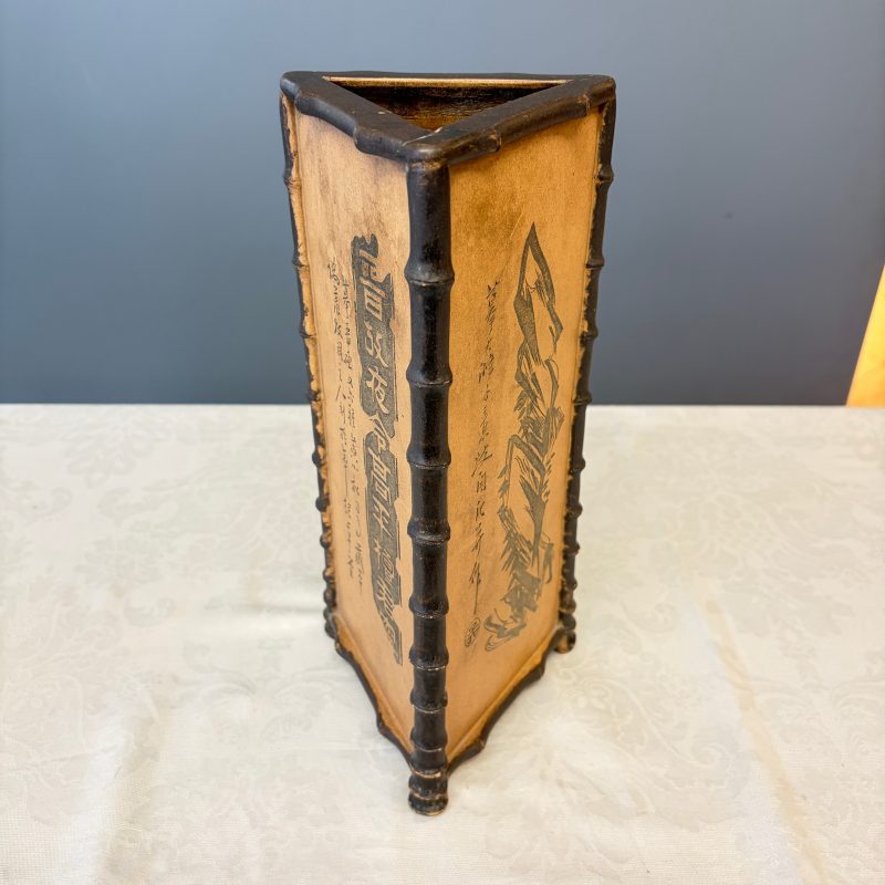 A Chinese Yixing stoneware incised triangular hat stand - 图9
