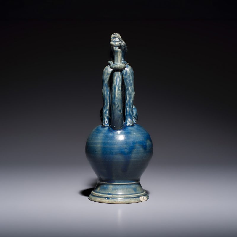 A Vietnamese or Annamese blue-glazed 'Qilin' ewer - 图4