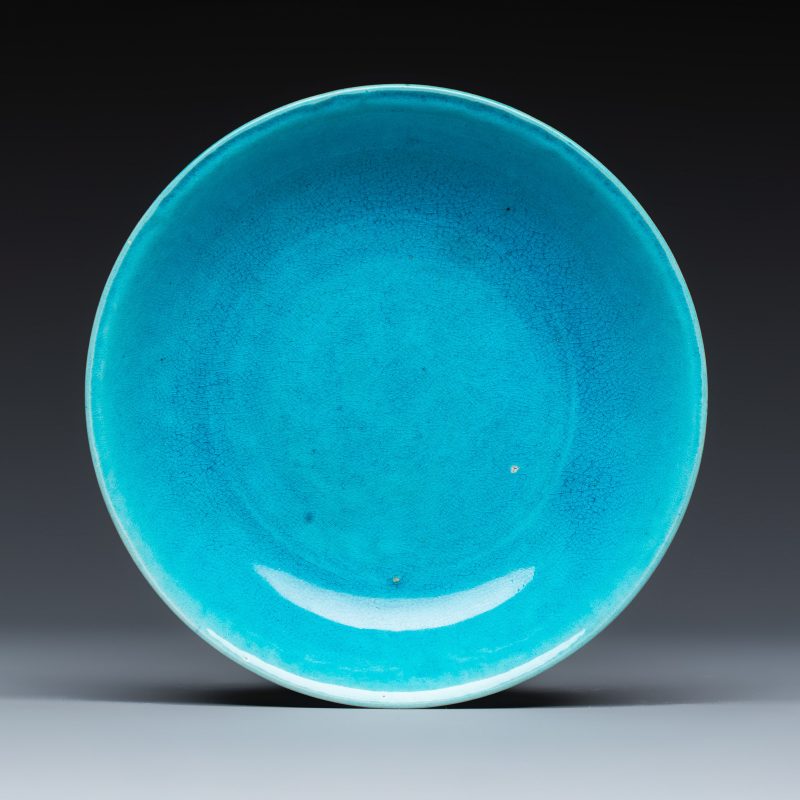 A Chinese turquoise-glazed plate - 图1