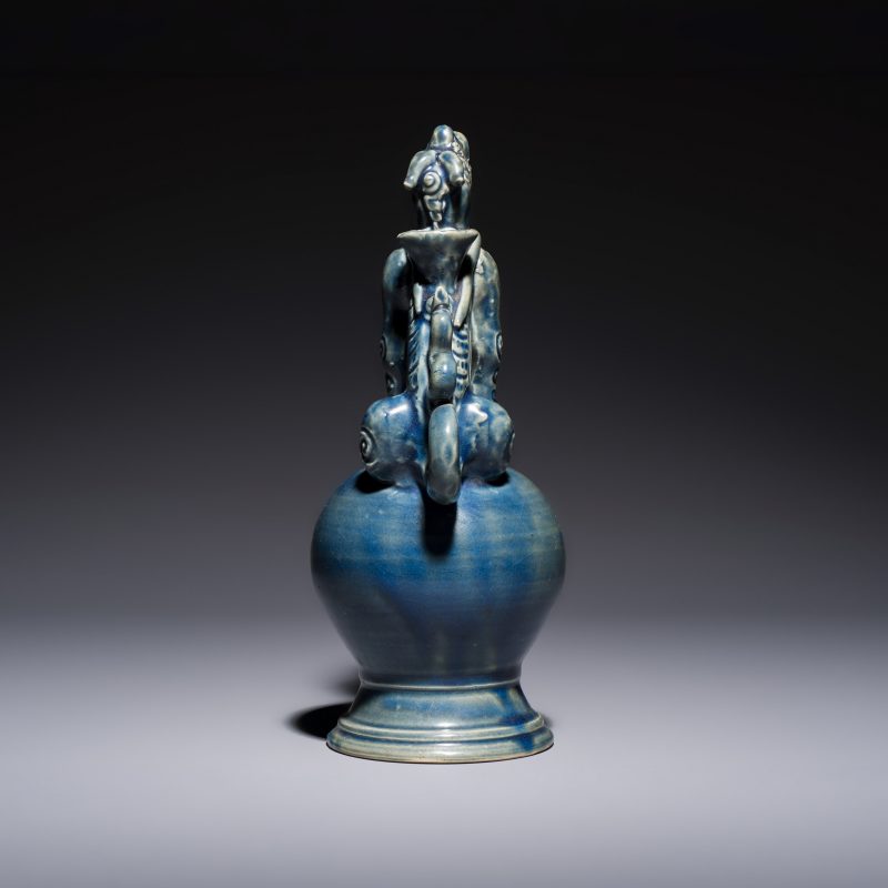 A Vietnamese or Annamese blue-glazed 'Qilin' ewer - 图3