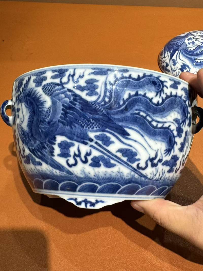 清光绪青花凤纹温锅 - 图15