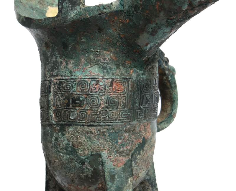 An archaic inscribed bronze ritual wine vessel, Jue - 图8