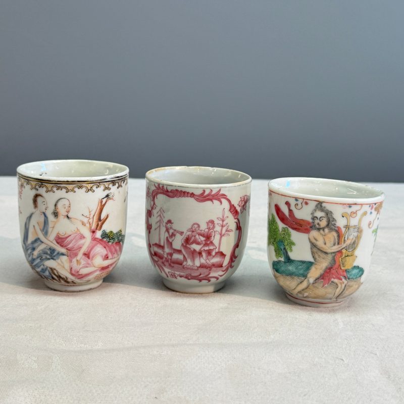 Three fine Chinese famille rose export porcelain cups - 图9