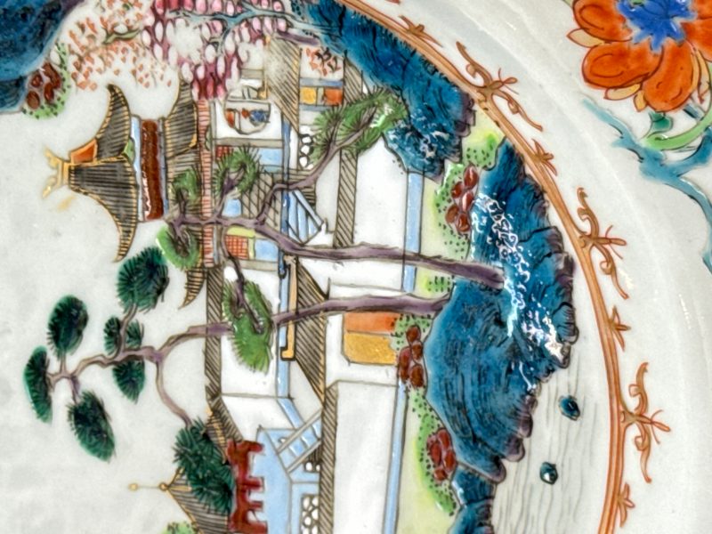 Four Chinese famille rose 'Riverscape' plates - 图36