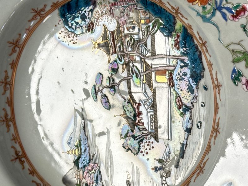 Four Chinese famille rose 'Riverscape' plates - 图37