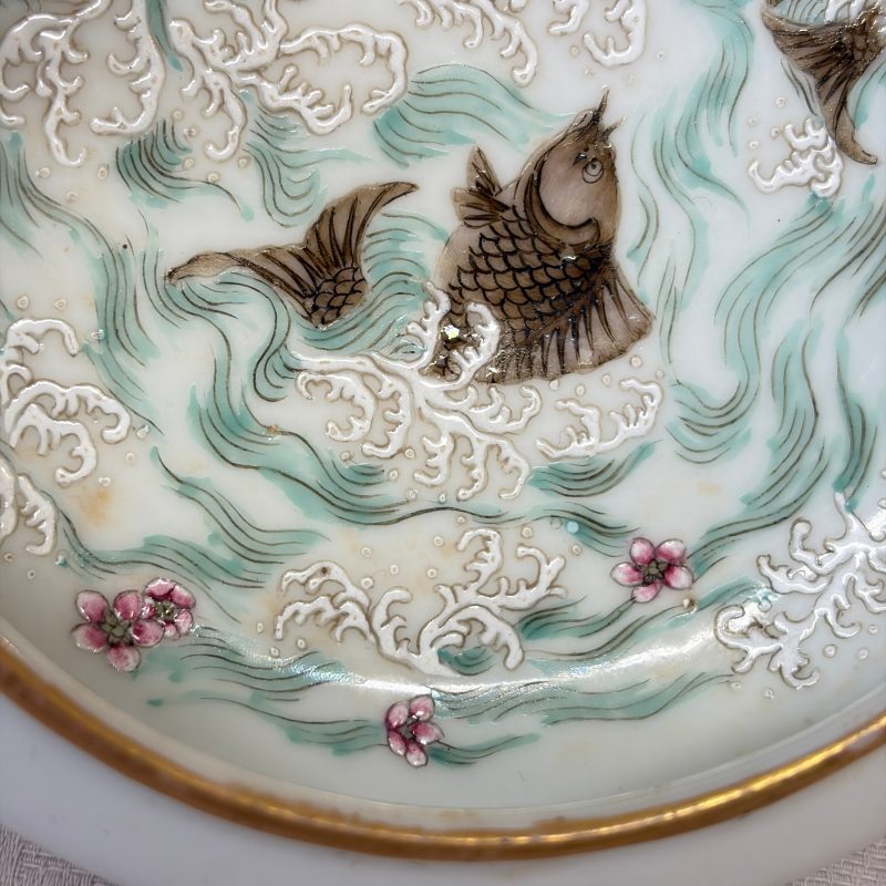 A Chinese famille rose 'Carps among Waves' brush washer - 图17