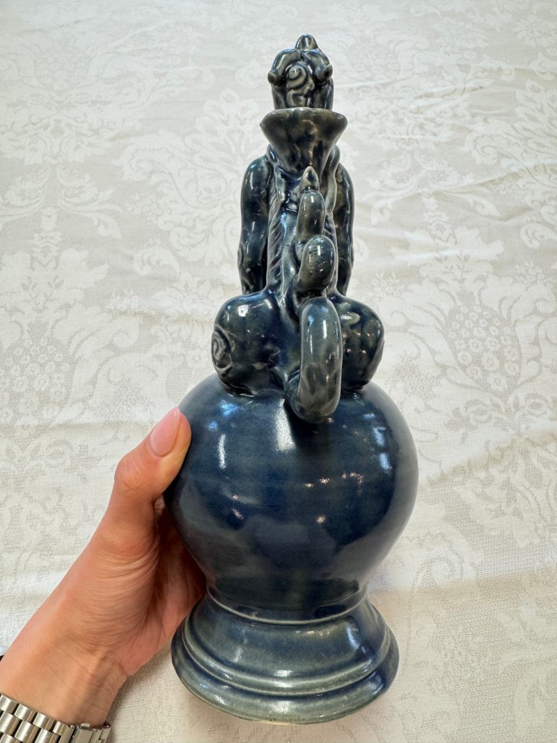 A Vietnamese or Annamese blue-glazed 'Qilin' ewer - 图12