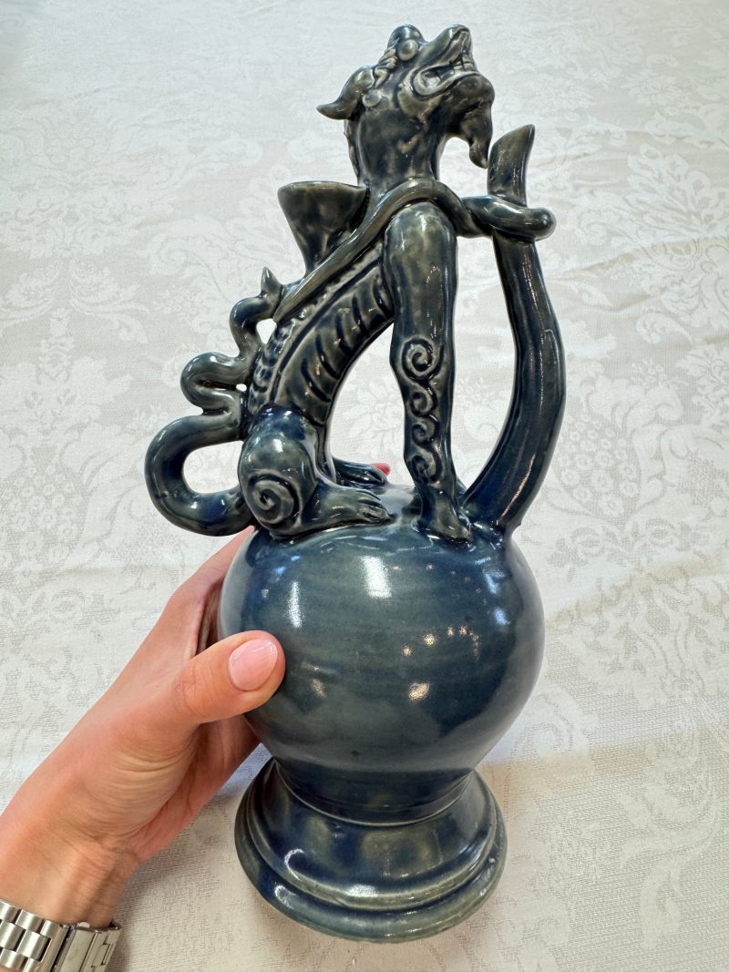 A Vietnamese or Annamese blue-glazed 'Qilin' ewer - 图11