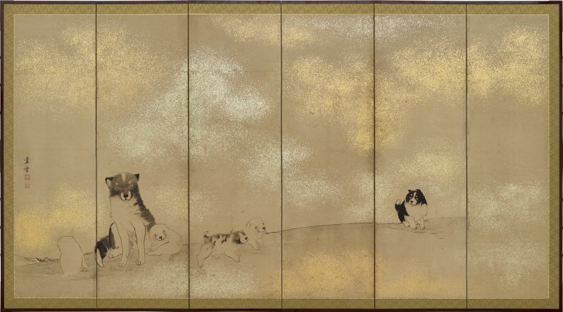Nagasawa Rosetsu (1754-1799), Dogs and puppies, Edo period, late 18th century | 長沢蘆雪　群犬図屏風　江戸時代中期　18世紀後半 - 图2