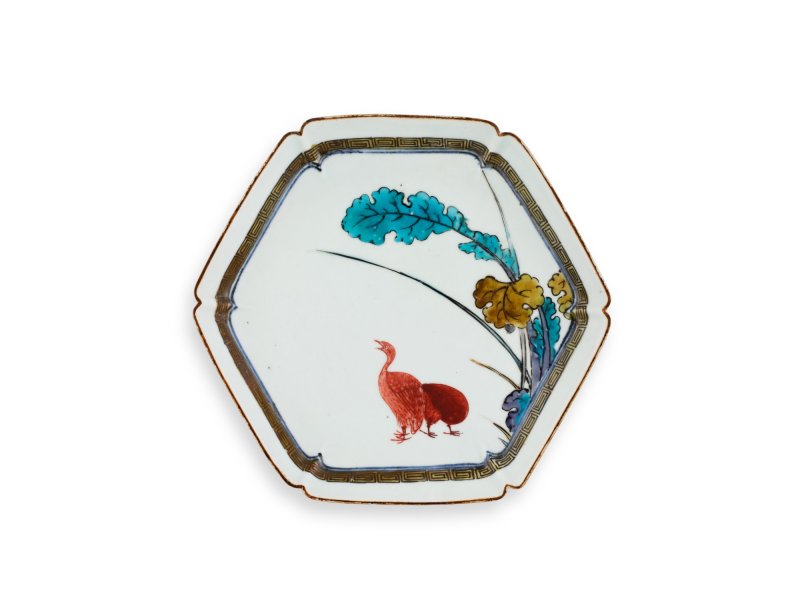 A set of ten porcelain dishes, Ko-Kutani type, Hizen, Edo period, mid-17th century | 色絵鶉図六角皿　十枚　肥前　古九谷様式　江戸時代前期　1640～50年代 - 图3