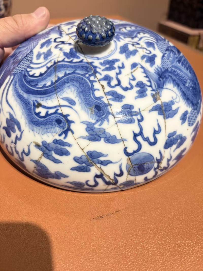 清光绪青花凤纹温锅 - 图16