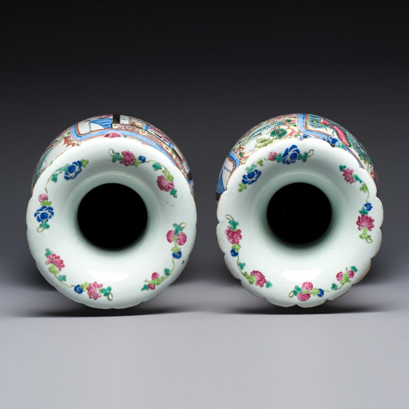 A pair of Chinese famille rose vases with narrative design - 图6