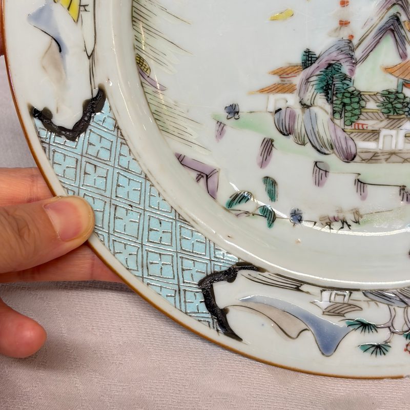 A collection of 13 Chinese famille rose 'Landscape' plates and dishes - 图106