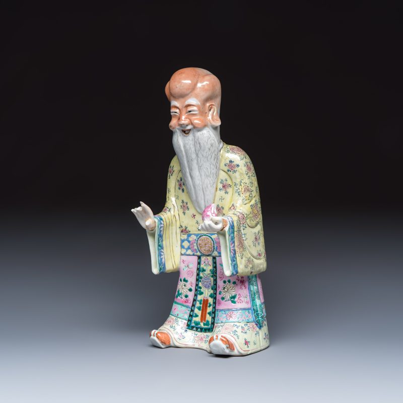 A Chinese famille rose figure of Shoulao - 图1