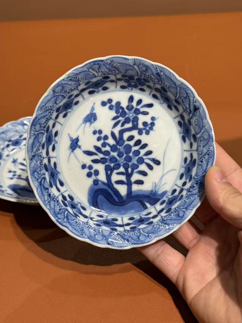 清康熙 青花花卉盘一对 - 图3