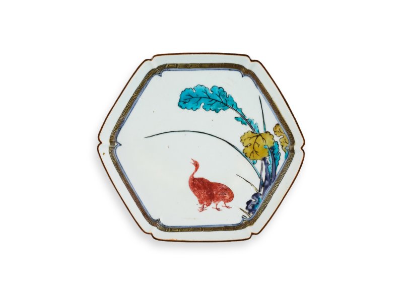 A set of ten porcelain dishes, Ko-Kutani type, Hizen, Edo period, mid-17th century | 色絵鶉図六角皿　十枚　肥前　古九谷様式　江戸時代前期　1640～50年代 - 图4