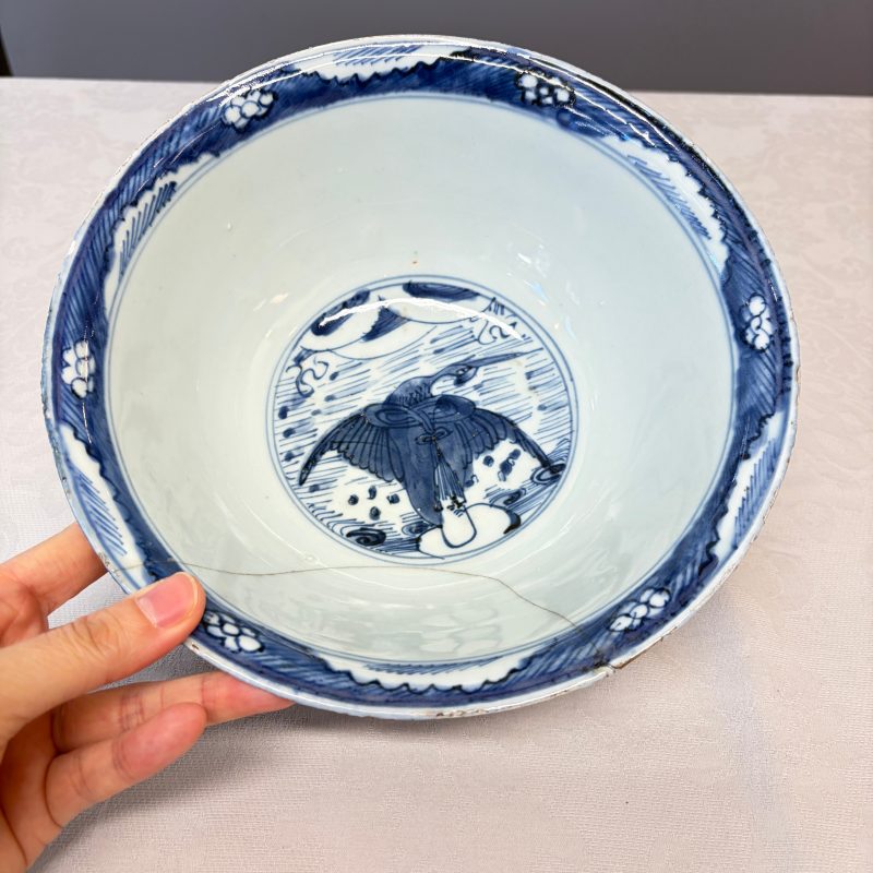 A Chinese blue and white 'Shoulao and Eight Immortals' bowl - 图13