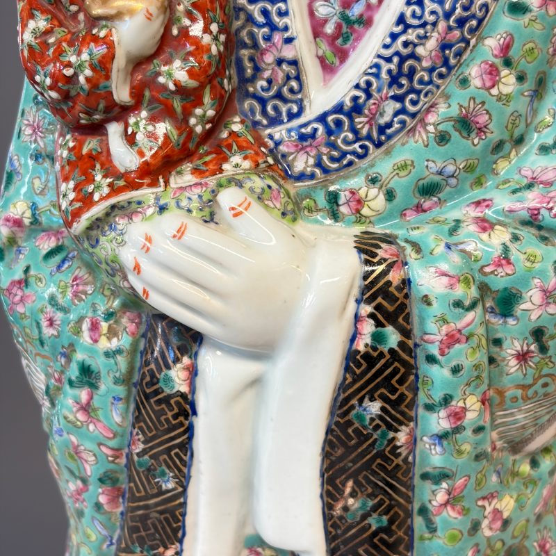 A large Chinese famille rose figure of Fu Xing - 图11