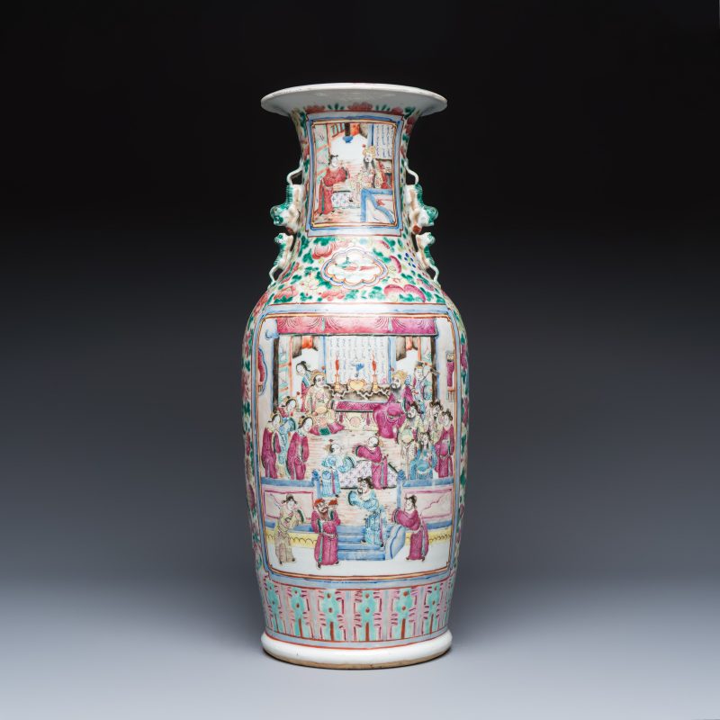 A Chinese famille rose vase with narrative design - 图3