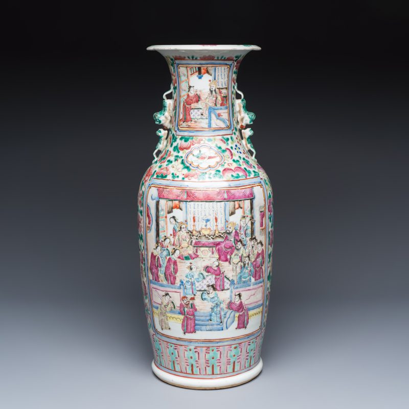 A Chinese famille rose vase with narrative design - 图2