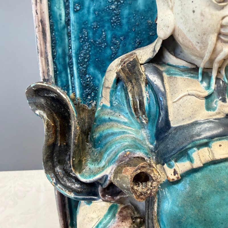 A Chinese Fahua-glazed stoneware model of Zhenwu - 图11