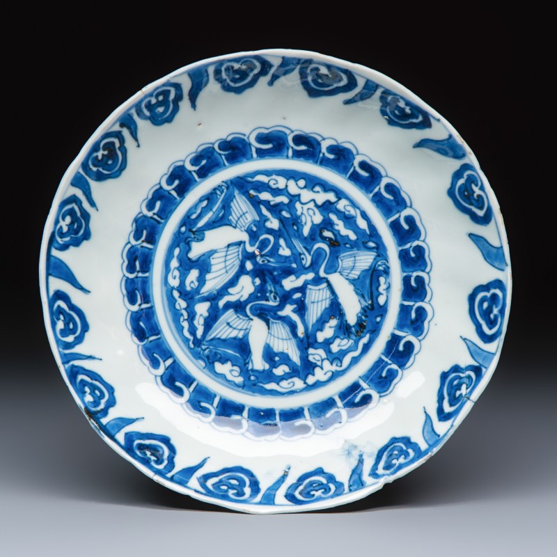 Six Chinese blue and white Ko-sometsuke 'Crane' plates for the Japanese market - 图6