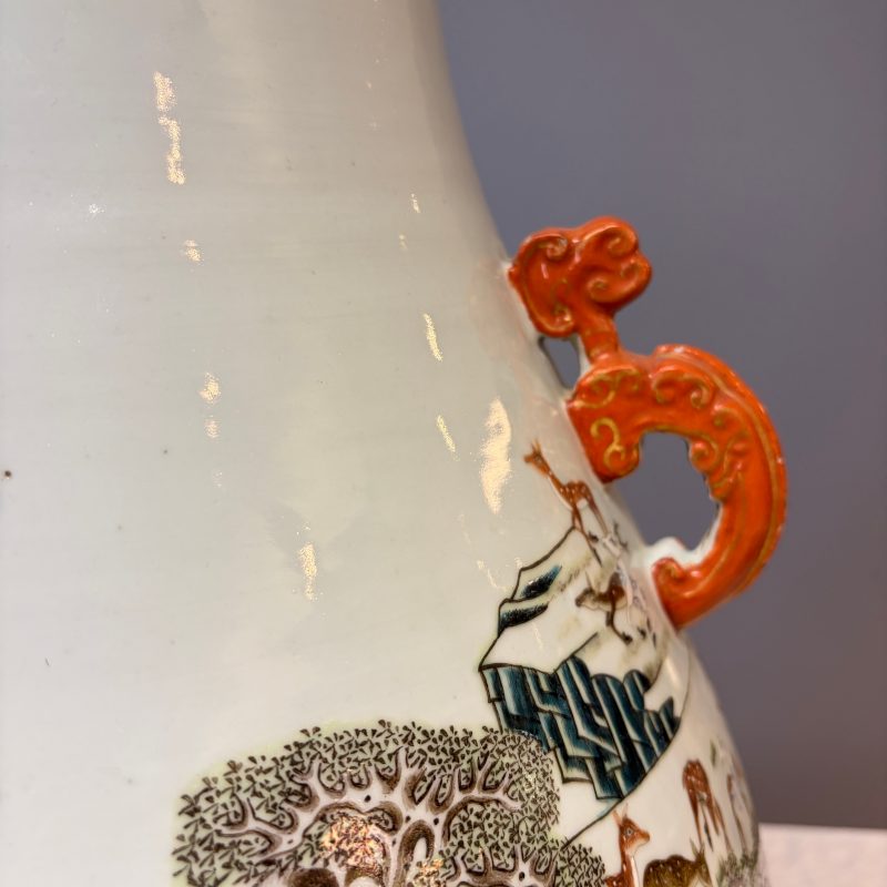 A large Chinese famille rose '100 deer' 'hu' vase - 图13